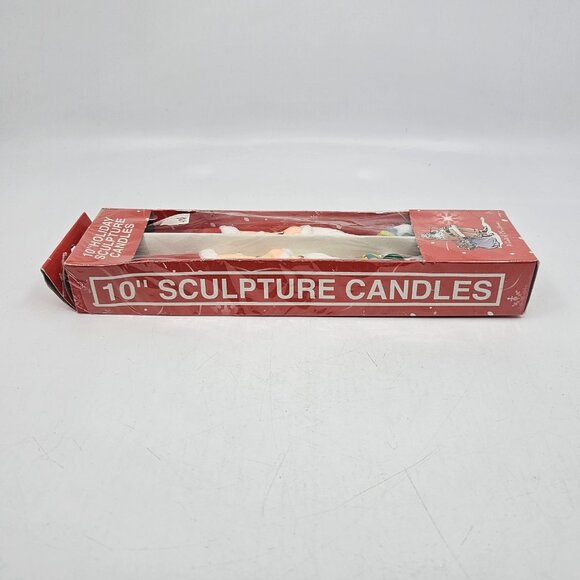 Vintage Santa Claus Christmas Sculpture Candles 10 in Lot of 4 Red White - Picture 6 of 11